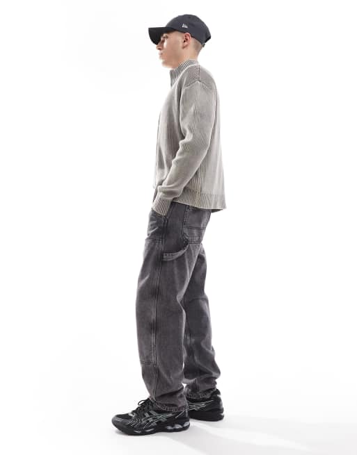 Jack & Jones – Eddie – Locker geschnittene Maler-Jeans in verwaschenem Schwarz , 2 von 5