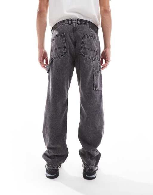 Jack & Jones – Eddie – Locker geschnittene Maler-Jeans in verwaschenem Schwarz , 3 von 5