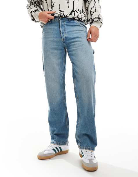 Jack & Jones Eddie loose carpenter jean in mid blue vintage wash - view 1