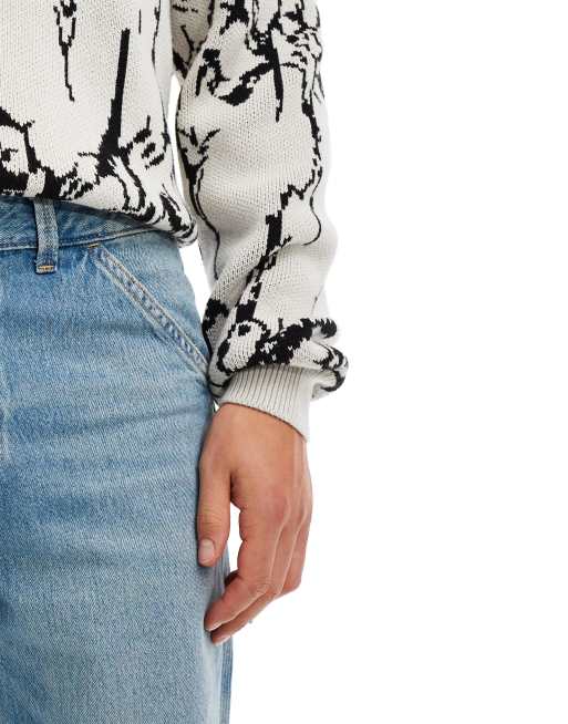 Jack & Jones Eddie loose carpenter jean in mid blue vintage wash, 3 of 5