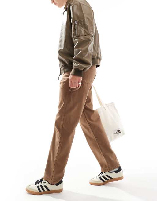 Jack & Jones eddie carpenter pants in washed brown 