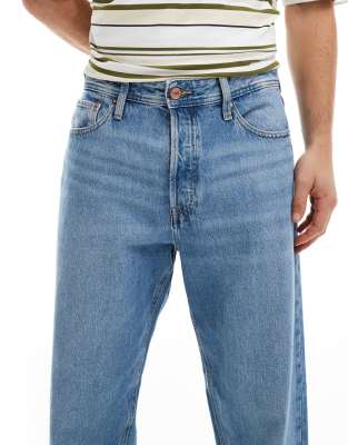 Jack & Jones Eddie loose fit rigid jean in mid blue wash | ASOS