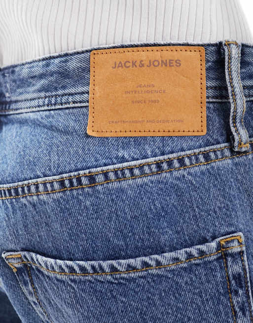 レッグウェア eddiy Jack & Jones Eddie loose fit rigid jeans in mid wash blue | ASOS