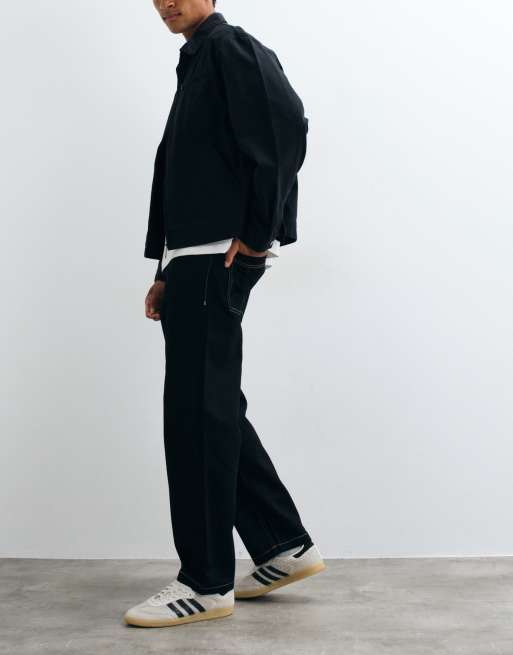 Jack & Jones Eddie loose jeans in black with constrast stitch, 3 of 5