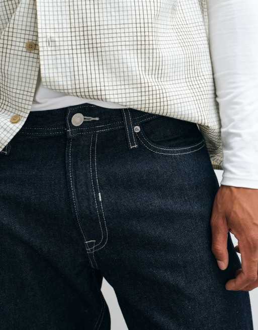 Jack & Jones Eddie loose jeans in blue raw wash with contrast stitching, 4 of 5