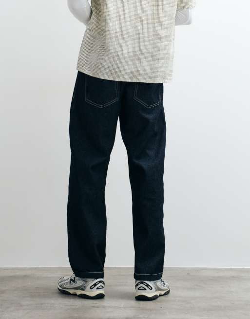 Jack & Jones Eddie loose jeans in blue raw wash with contrast stitching, 5 of 5
