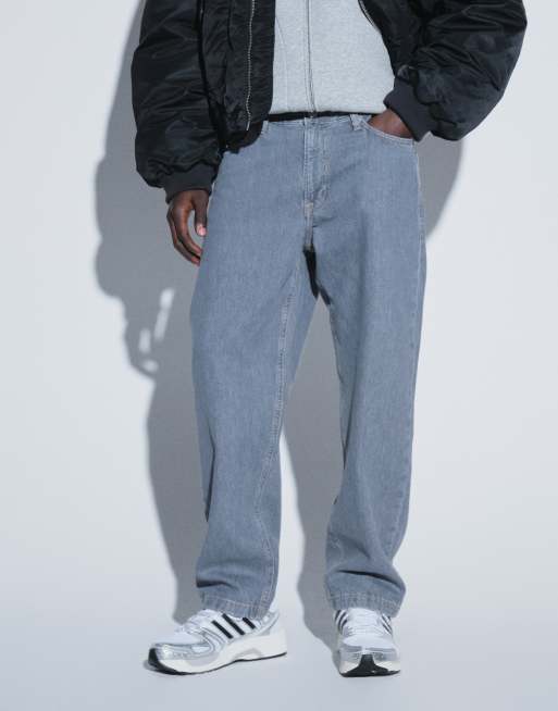 Jack & Jones Eddie loose jeans in grey with constrast stitch, 2 of 5