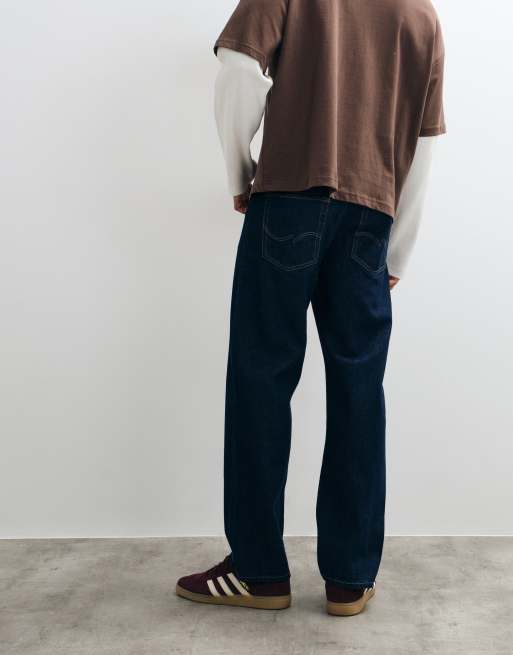 Jack & Jones Eddie loose jeans in raw indigo wash, 3 of 5