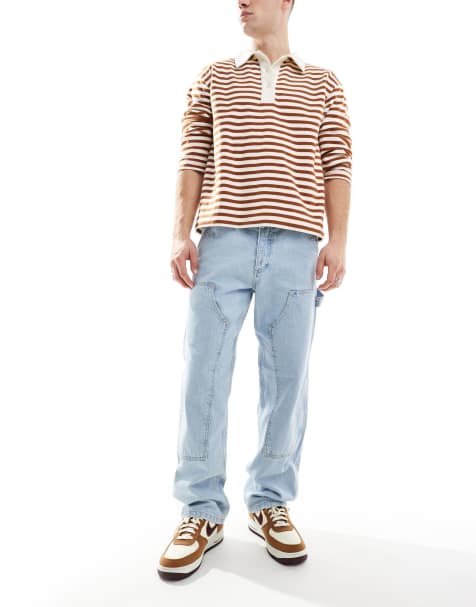 Jack & Jones Eddie loose painter jean in light blue wash - view 1