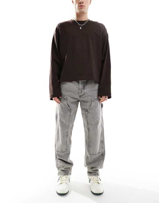 Jack & Jones Eddie loose painter jean in washed gray