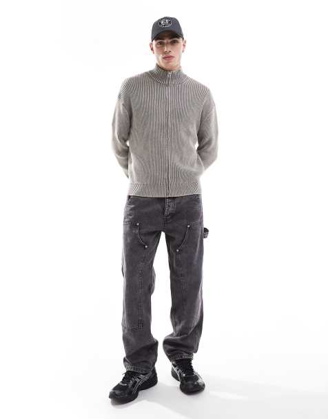 Jack & Jones Eddie loose painter jeans in washed black - view 1