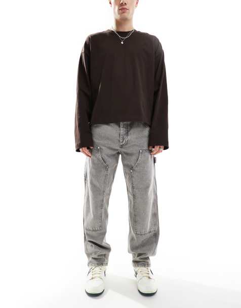 Jack & Jones Eddie loose painter jeans in washed grey - view 1