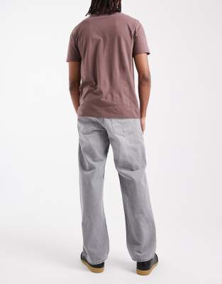 Jack & Jones Eddie Loose Rigid Jeans In Gray