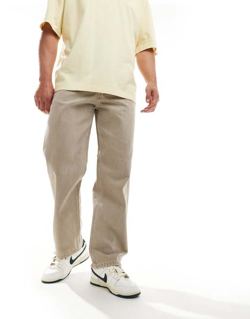 Jack & Jones eddie baggy worker jean in washed brown