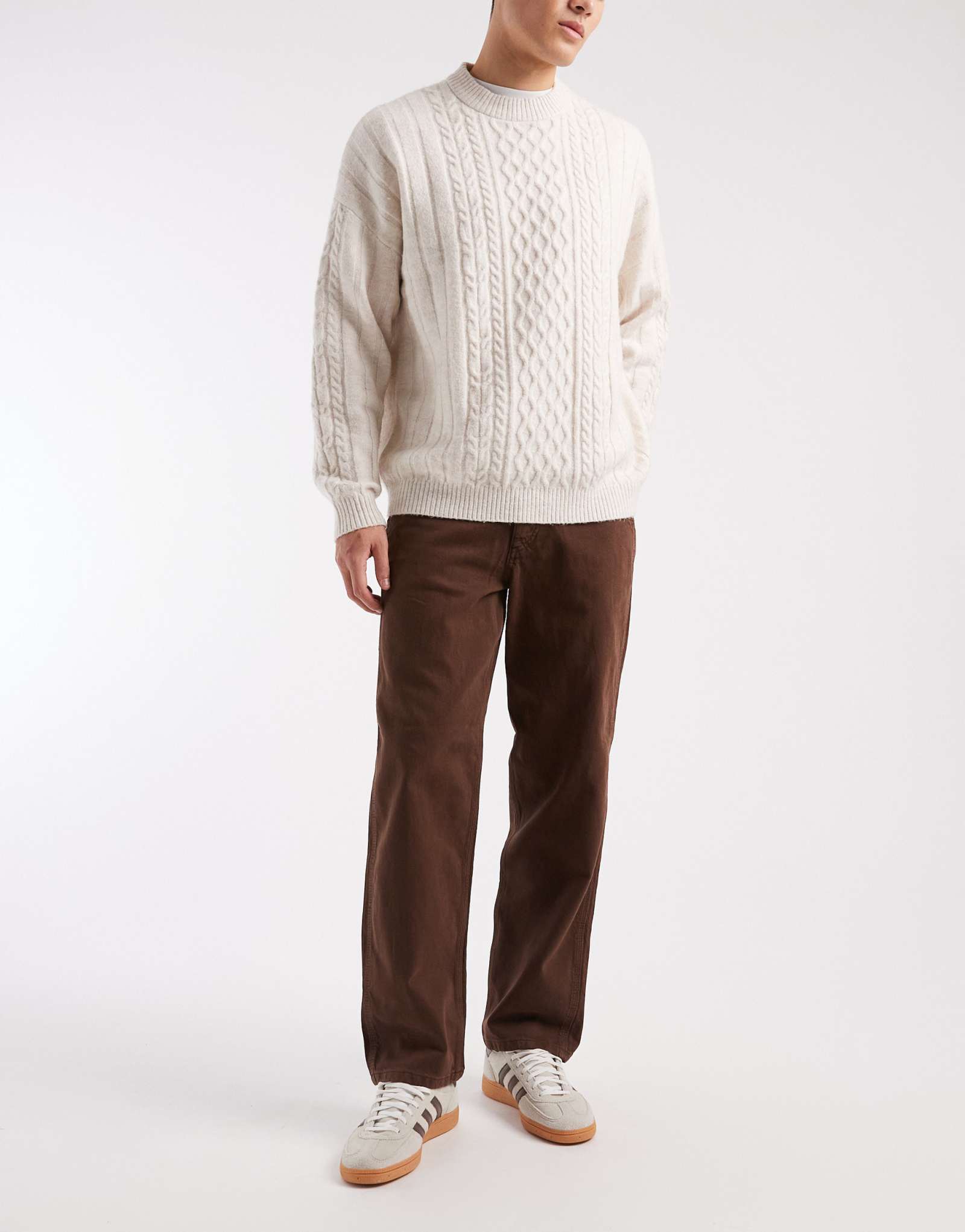 Свободные джинсы для работы Jack &Jones Eddie коричневого цвета