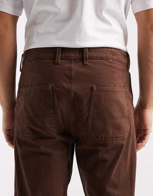 Jack & Jones Eddie loose workwear jeans in brown, 4 of 5