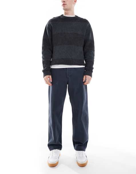 Jack & Jones Eddie loose workwear jeans in navy - view 1