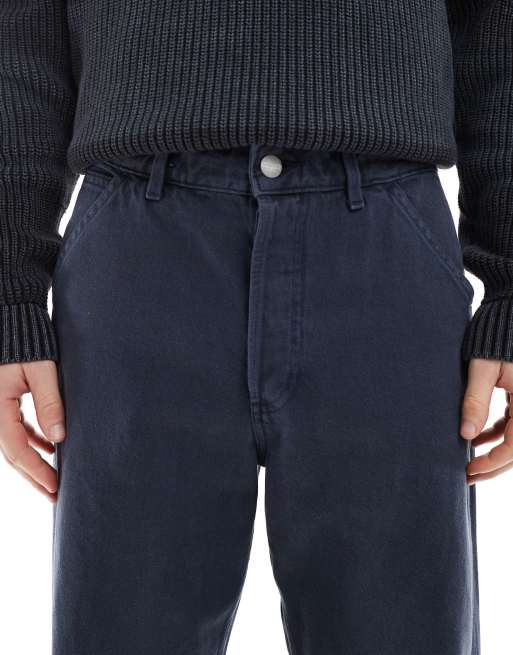 Jack & Jones Eddie loose workwear jeans in navy
