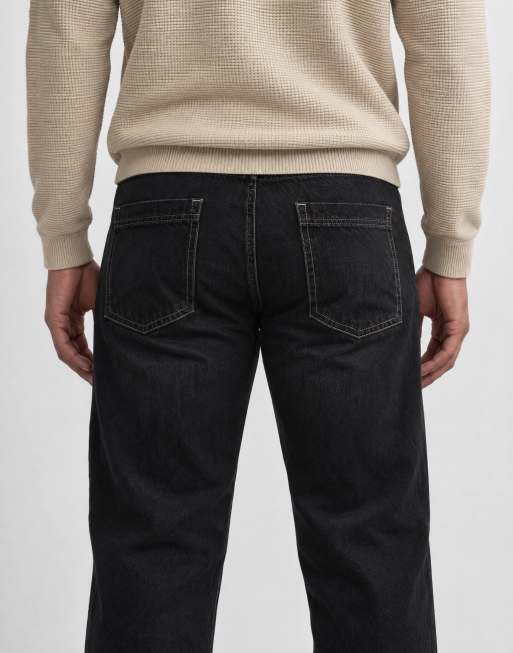Jack & Jones Eddie losse jeans in zwart met contrasterende stiksels, 7 van 10