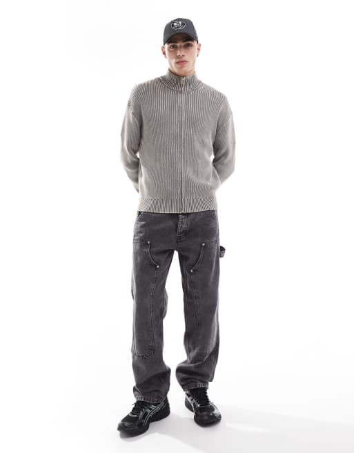 Jack & Jones - Eddie - Losse schildersjeans in zwart met wassing 