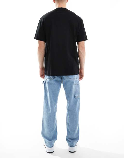 Jack & Jones - Eddie - Losse timmermansjeans in lichtblauwe wassing, 2 van 5