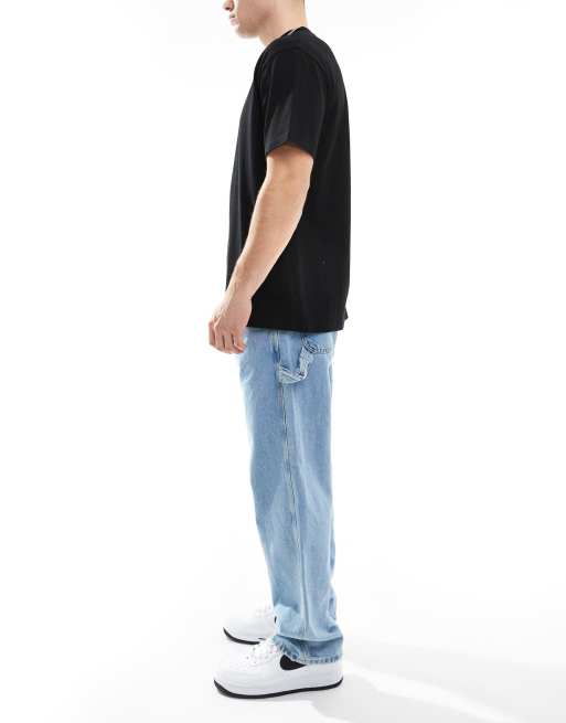 Jack & Jones - Eddie - Losse timmermansjeans in lichtblauwe wassing, 3 van 5