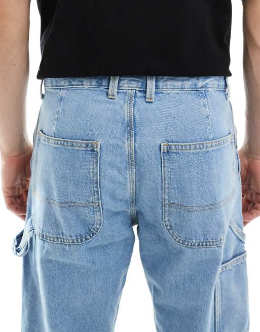 Jack & Jones - Eddie - Losse timmermansjeans in lichtblauwe wassing, 4 van 5