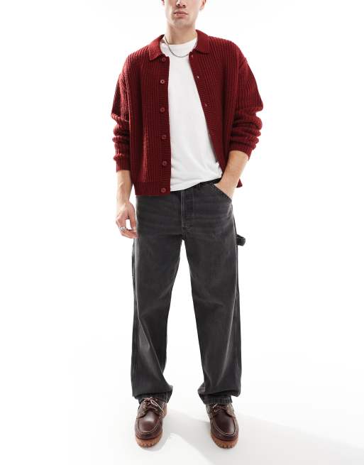 Jack & Jones - Eddie - Losse timmermansjeans in zwart met wassing