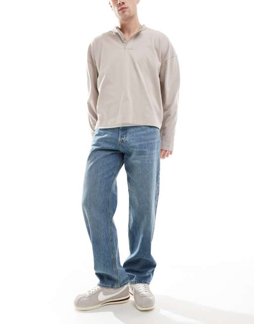 Jack & Jones - Eddie - Løstsiddende jeans i mellemblå vintage-vask 
