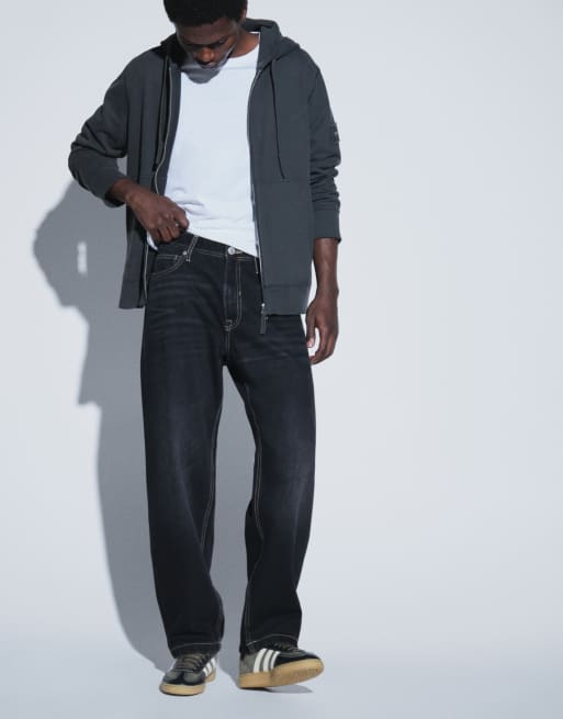 Jack & Jones Eddie luźne jeansy w czarnym spraniu, 2 z 5