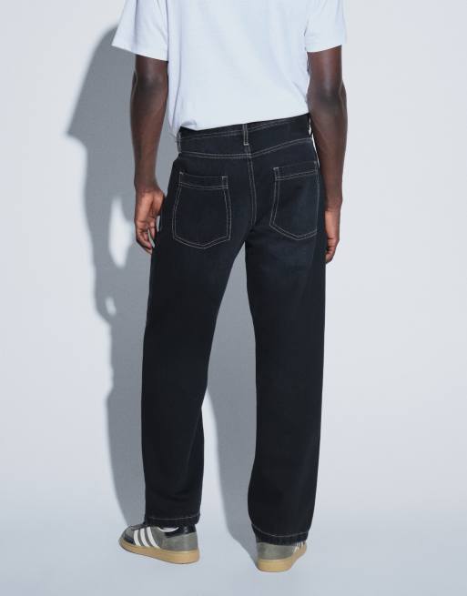 Jack & Jones – Eddie – Svarta, överfärgade jeans med ledig passform, 3 av 5
