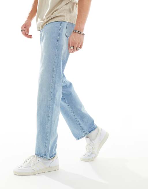 Jack & Jones – Eddie – Weite Jeans in hellblauer Vintage-Waschung