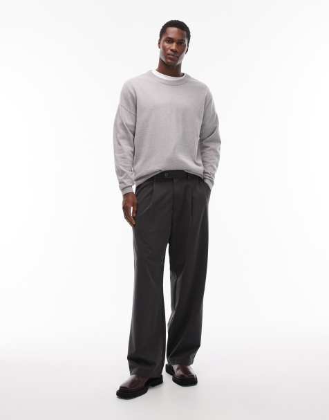 Jack & Jones - Elegante broek met plooi aan de voorkant in donkergrijs - view 1