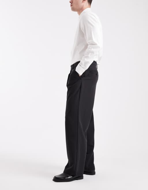 Jack & Jones – Elegante Hose in Schwarz mit weitem Schnitt und Bundfalten, 3 von 5