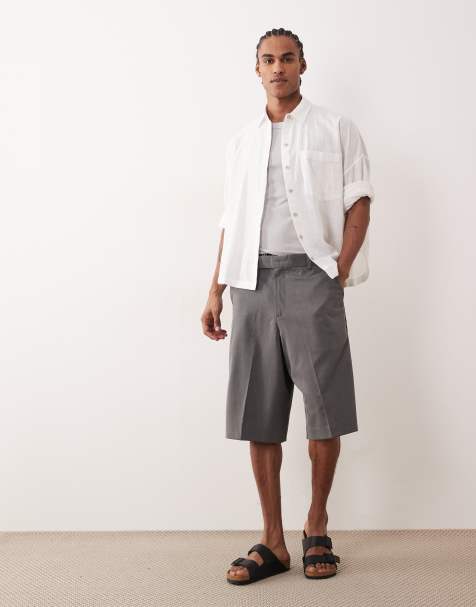 Jack & Jones – Elegante Longline-Shorts in Grau - view 1