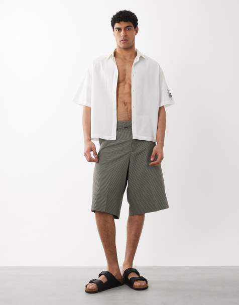Jack & Jones – Elegante Longline-Shorts mit Hahnentrittmuster - view 1