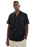 [Jack & Jones] Jack & Jones embroidered pattern shirt in black S Black