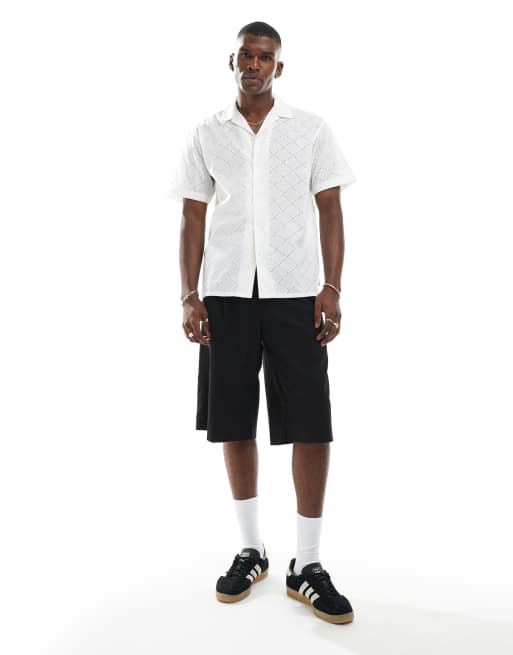 Jack & Jones embroidered pattern shirt in white, 4 of 4