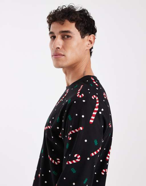 Jack & Jones - Ensemble confort à imprimé sucres d'orge - Noir, 4 de 5