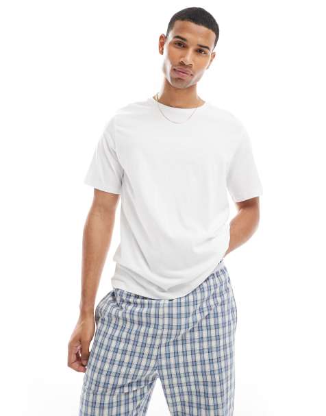 Jack & Jones - Ensemble de pyjama à carreaux - Blanc et bleu - view 1