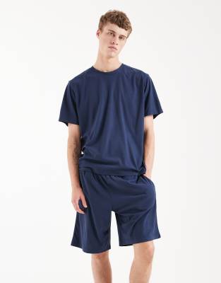 Jack & Jones - Ensemble de pyjama avec short et t-shirt - Bleu marine