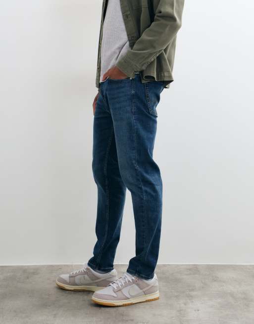 Jack & Jones Eric straight tapered jeans in mid blue, 2 of 5