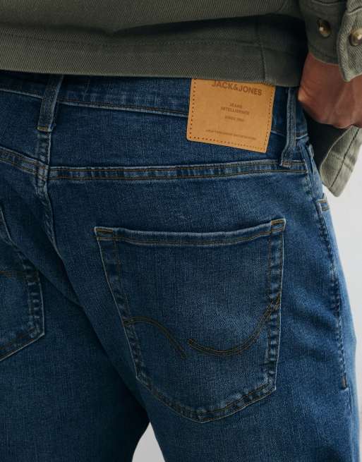 Jack & Jones Eric straight tapered jeans in mid blue, 5 of 5