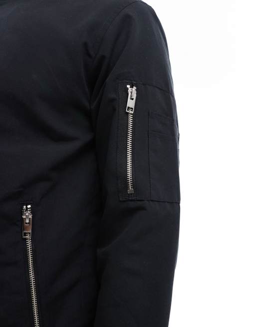 Jack & Jones Essential bomber jacket in black , 4 of 4