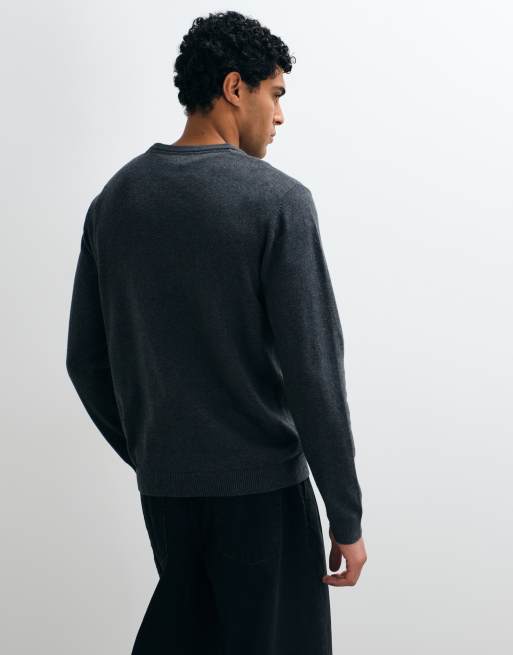 Jack & Jones essential gebreide trui in donkergrijs, 4 van 5