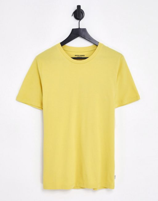 Jack & Jones Essential – Jasnożółty dopasowany T-shirt