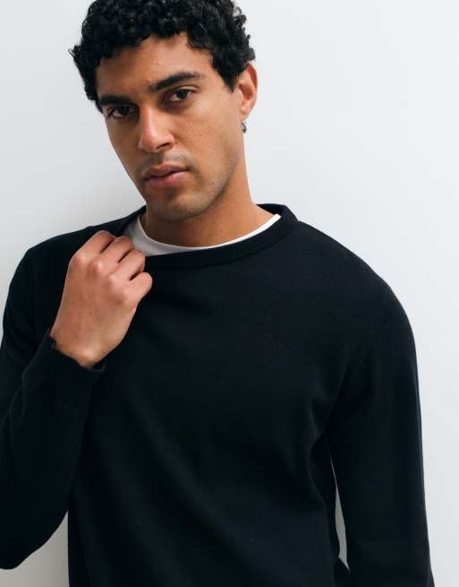 Jack & Jones essential stickad tröja i svart, 3 av 5