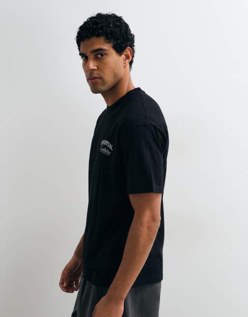 Jack & Jones essentials backprint t-shirt in black, 4 of 5