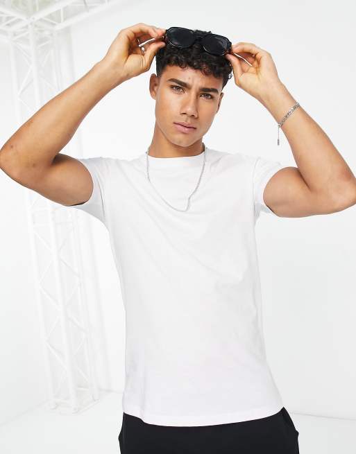 Jack & Jones Essentials – Baumwoll-T-Shirt in Weiß mit Rundhalsausschnitt