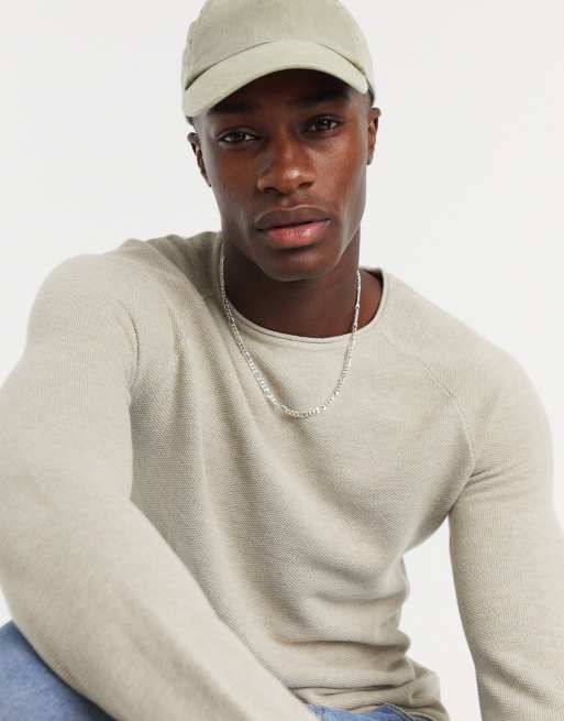 Jack & Jones Essentials – Beige tröja med raglanärm